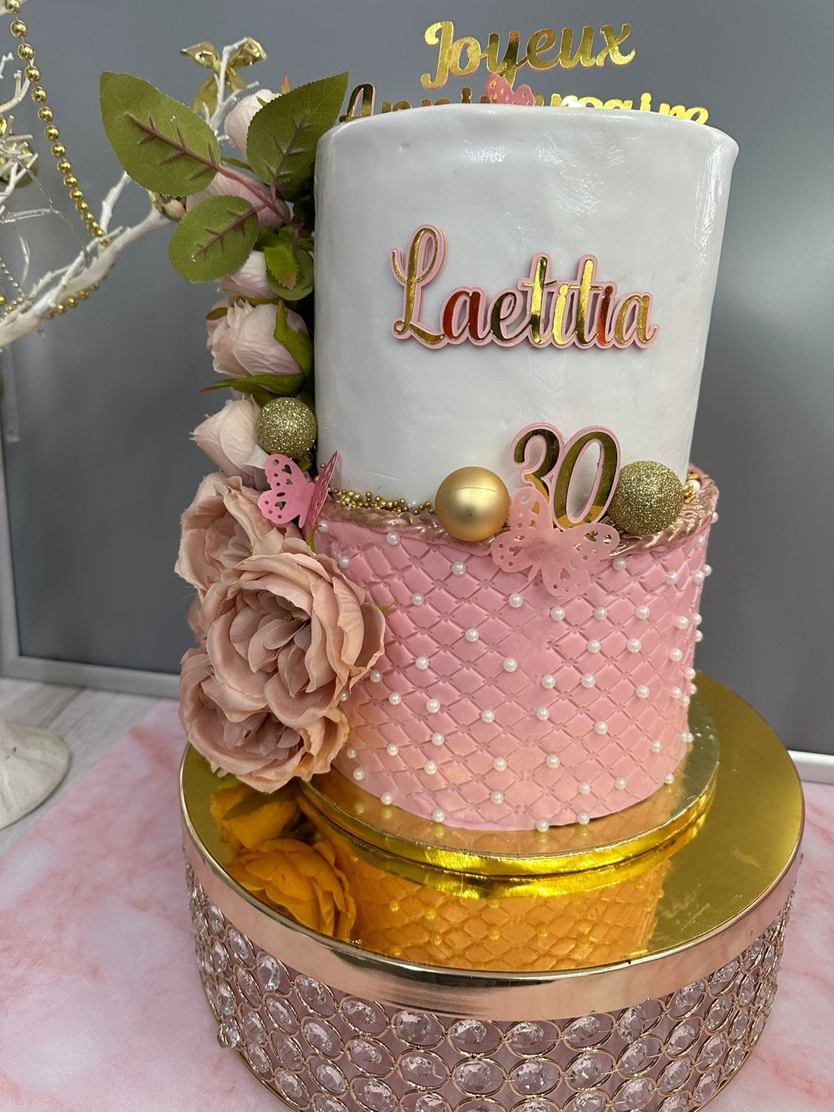 Cake pièce montée Fiançailles/Mariage (à partir de 15 parts)