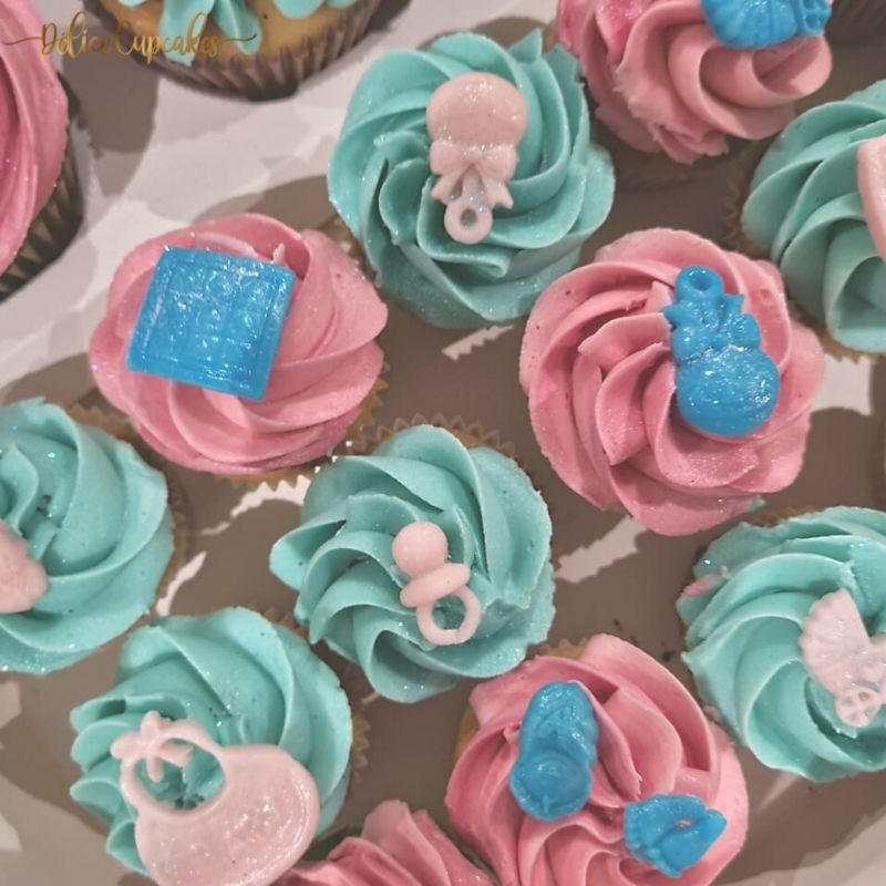 Cupcakes thème Bébé/ Naissance/ Gender Reveal à partir de