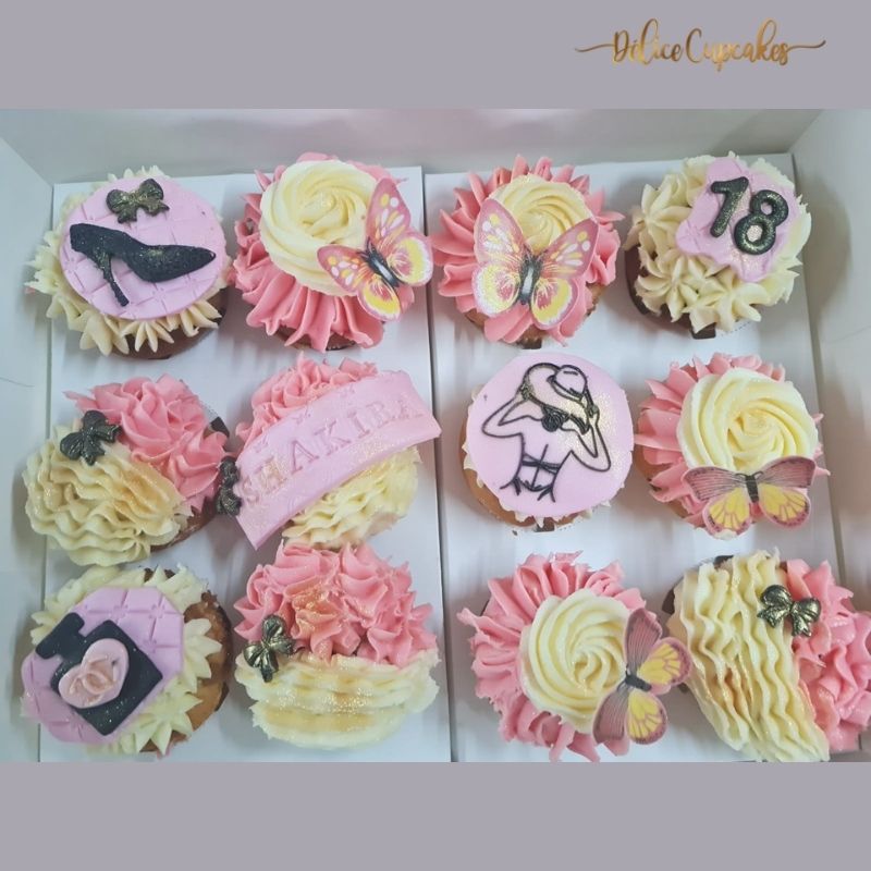 Coffret de cupcakes à offrir thème Fleurs