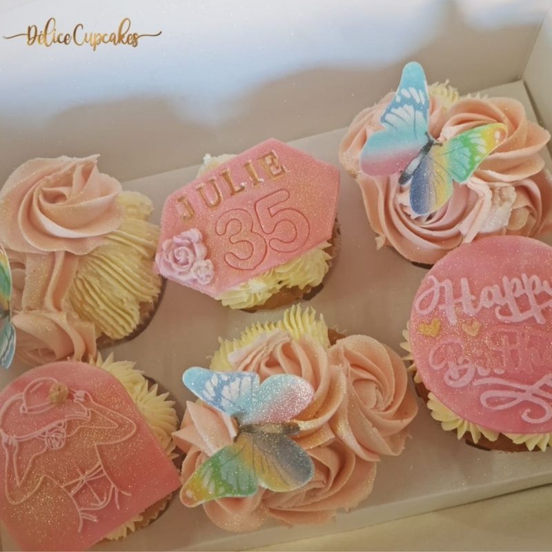Coffret de cupcakes à offrir thème Fleurs
