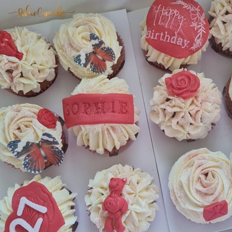 Coffret de cupcakes à offrir thème Fleurs