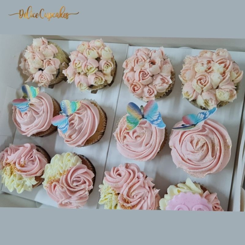 Coffret de cupcakes à offrir thème Fleurs