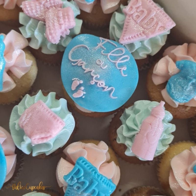 Cupcakes thème Bébé/ Naissance/ Gender Reveal à partir de