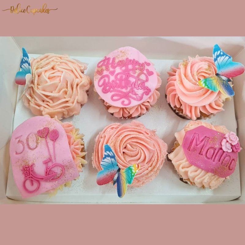 Coffret de cupcakes à offrir thème Fleurs