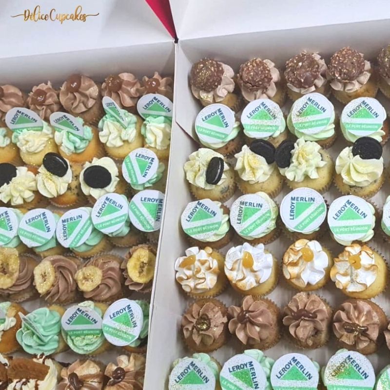 Cupcakes thème Fête d'Entreprise (Avec votre Logo) à partir de
