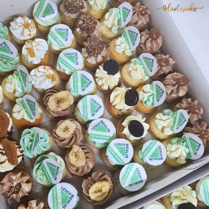 Cupcakes thème Fête d'Entreprise (Avec votre Logo) à partir de