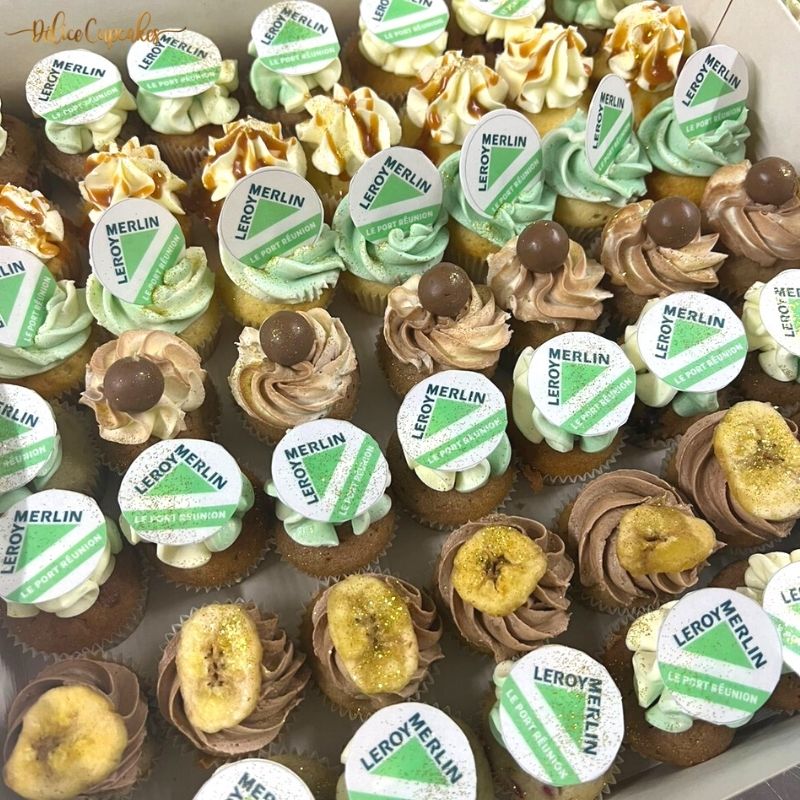 Cupcakes thème Fête d'Entreprise (Avec votre Logo) à partir de