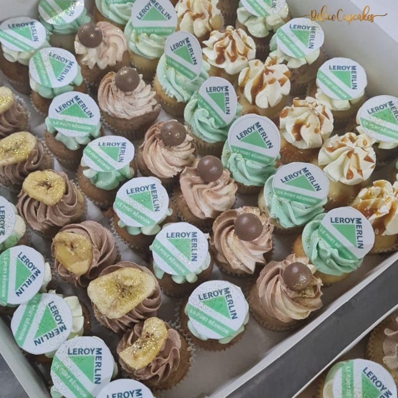 Cupcakes thème Fête d'Entreprise (Avec votre Logo) à partir de