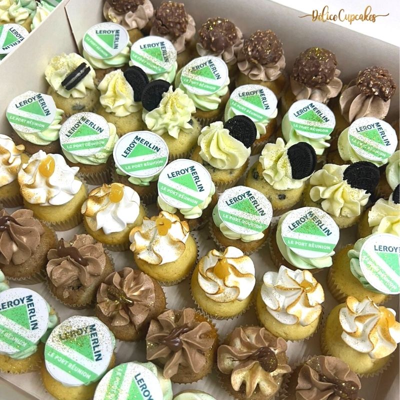 Cupcakes thème Fête d'Entreprise (Avec votre Logo) à partir de