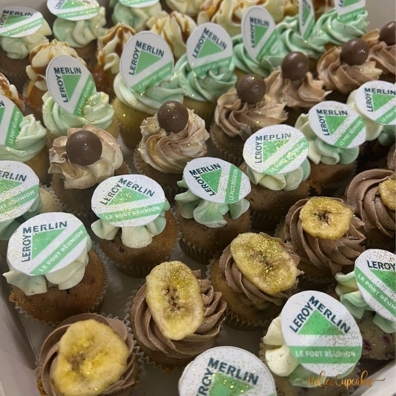 Cupcakes thème Fête d'Entreprise (Avec votre Logo) à partir de