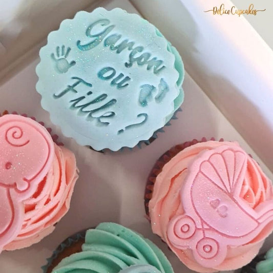 Cupcakes thème Bébé/ Naissance/ Gender Reveal à partir de