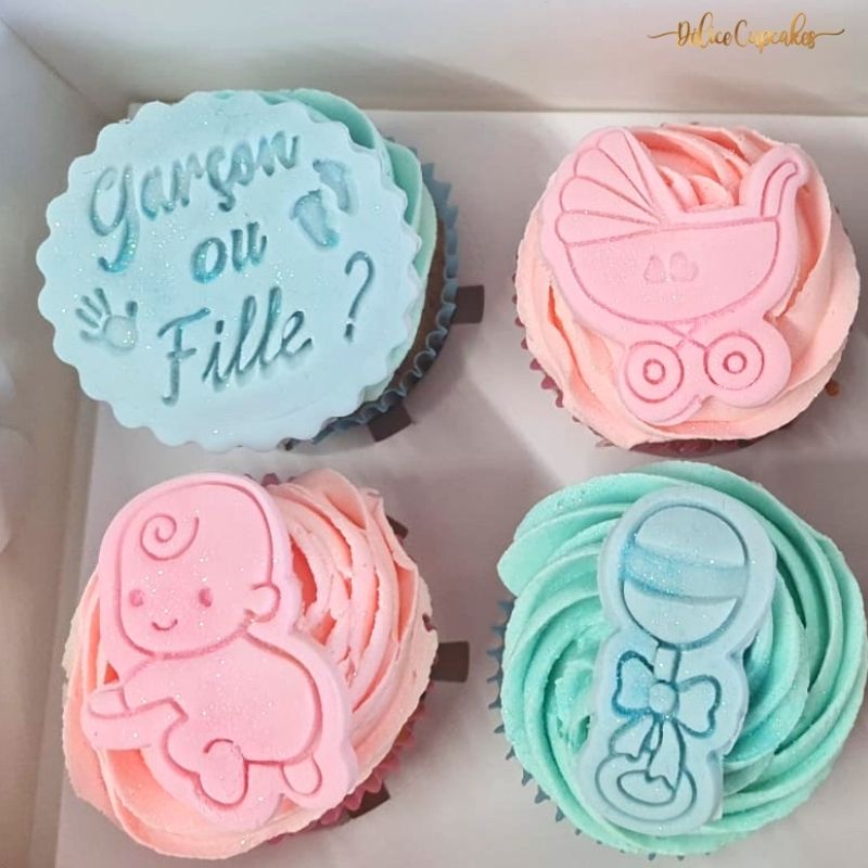 Cupcakes thème Bébé/ Naissance/ Gender Reveal à partir de