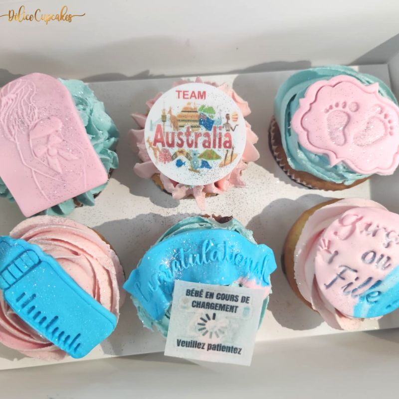 Cupcakes thème Bébé/ Naissance/ Gender Reveal à partir de