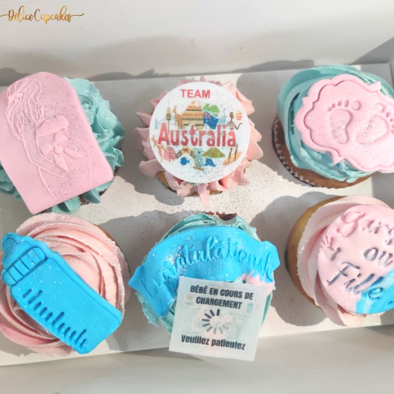 Cupcakes thème Bébé/ Naissance/ Gender Reveal à partir de