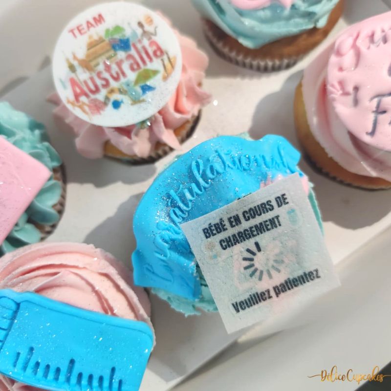 Cupcakes thème Bébé/ Naissance/ Gender Reveal à partir de