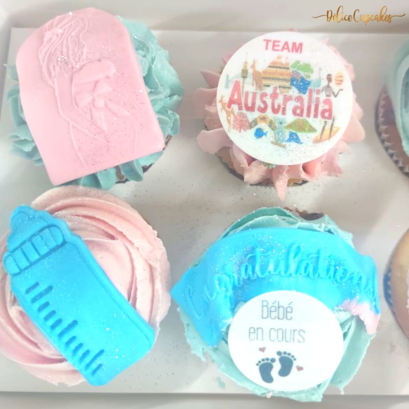 Cupcakes thème Bébé/ Naissance/ Gender Reveal à partir de
