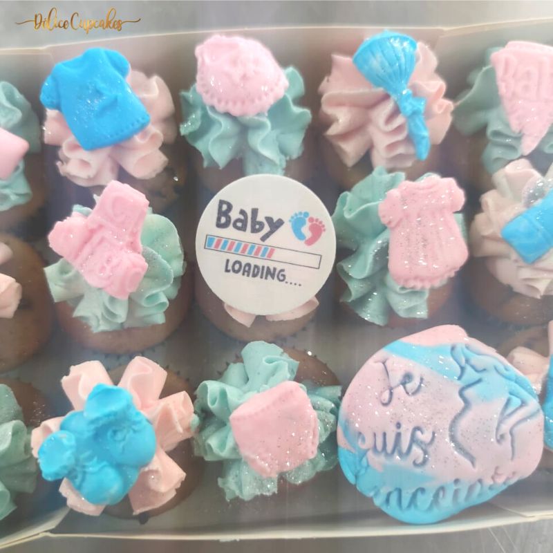 Cupcakes thème Bébé/ Naissance/ Gender Reveal à partir de