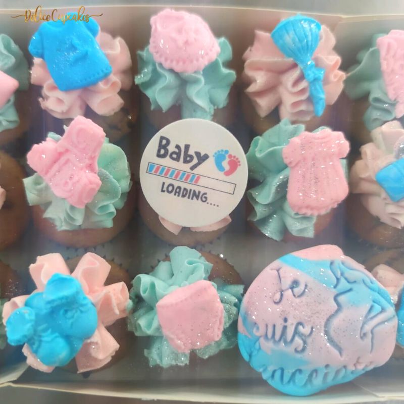 Cupcakes thème Bébé/ Naissance/ Gender Reveal à partir de