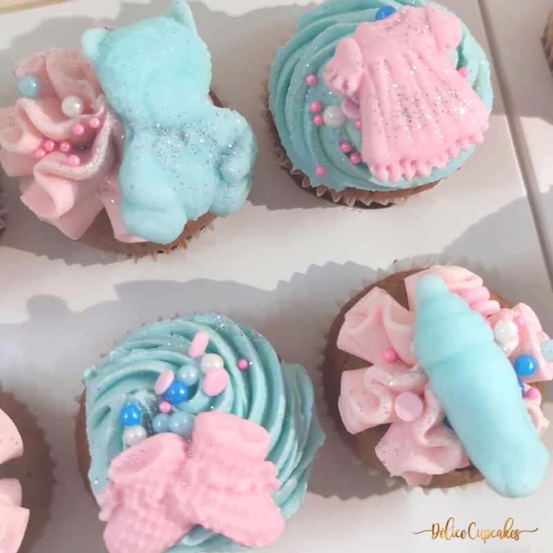 Cupcakes thème Bébé/ Naissance/ Gender Reveal à partir de