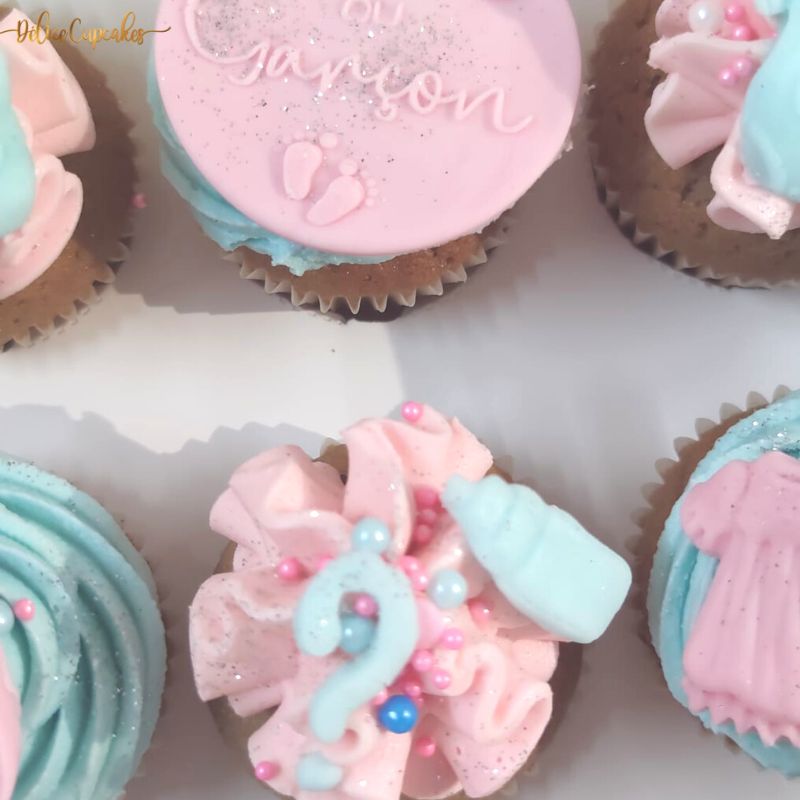 Cupcakes thème Bébé/ Naissance/ Gender Reveal à partir de