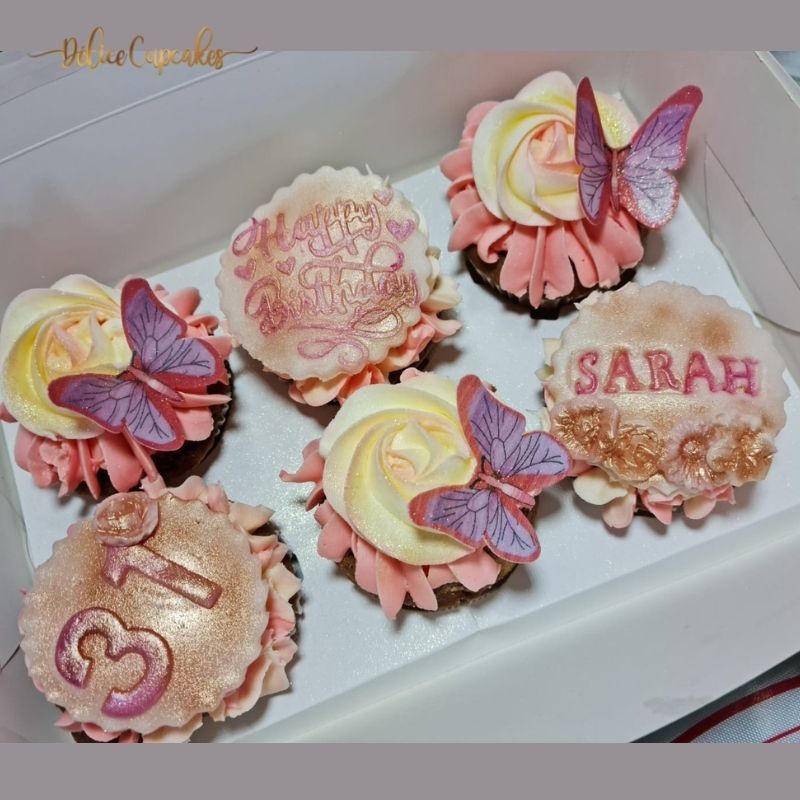 Coffret de cupcakes à offrir thème Fleurs