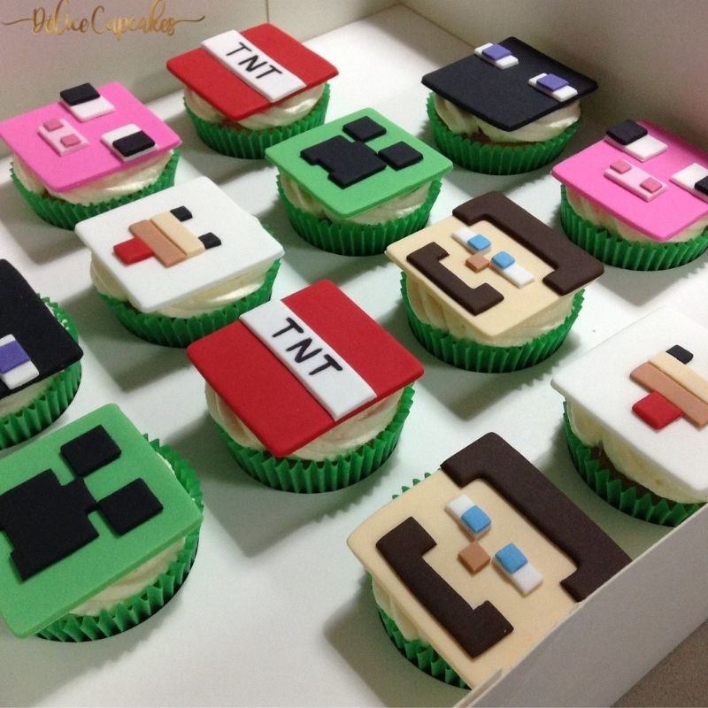 Cupcakes thème Minecraft sur commande à la Réunion! – Délicecupcakes