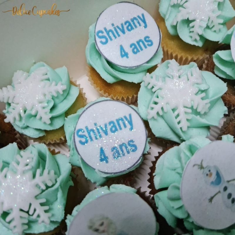 Cupcakes thème Reine des neiges sur commande à la Réunion! Délicecupcakes