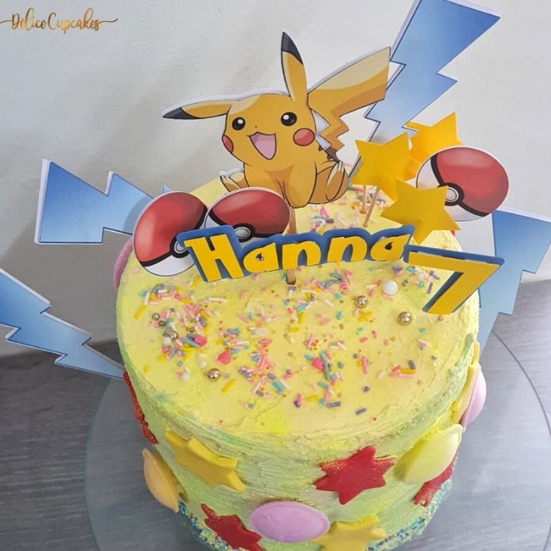 Birthday cake #pokemon Merciiii - Gâteau gourmand Réunion