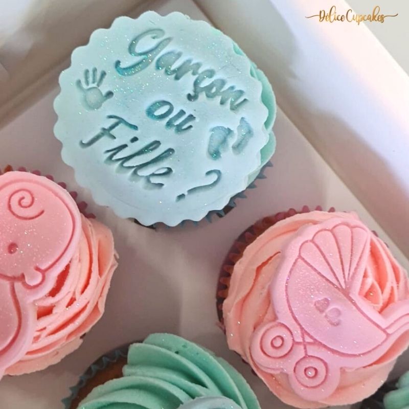 Cupcakes thème Bébé/ Naissance/ Gender Reveal  à partir de