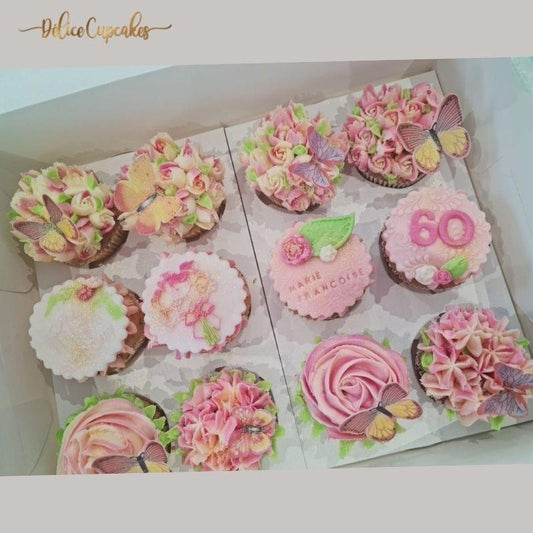 Cupcakes thème Fleurs/Anniversaire/Mariage...  à partir de