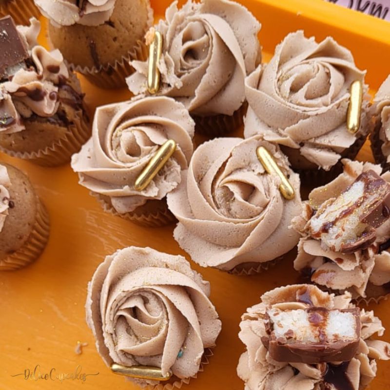 Cupcakes coeur Nutella, topping Milka et chocolat blanc - Dollyjessy