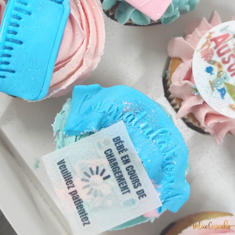 Cupcakes thème Bébé/ Naissance/ Gender Reveal  à partir de