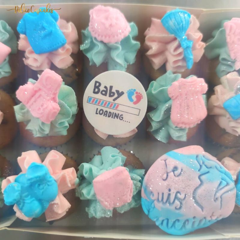 Coffret de cupcakes à offrir pour une Naissance