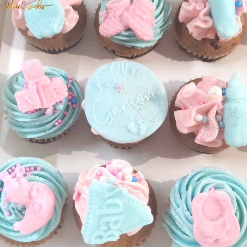 Coffret de cupcakes à offrir pour une Naissance