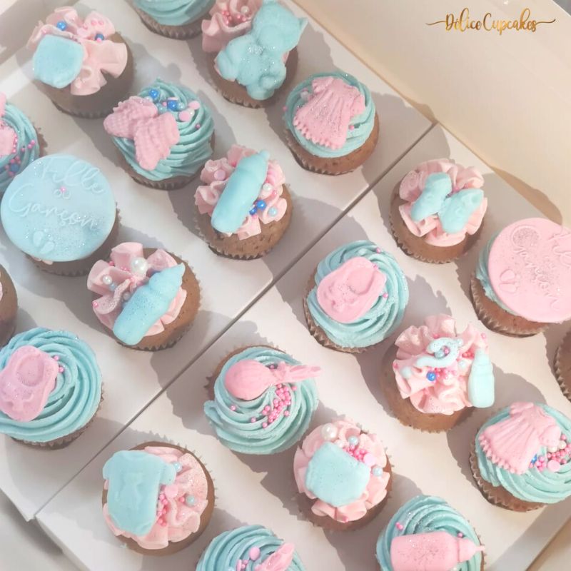 Cupcakes thème Bébé/ Naissance/ Gender Reveal  à partir de