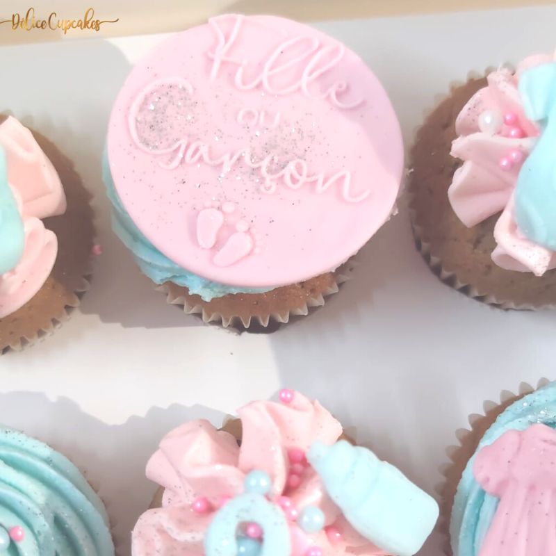 Cupcakes thème Bébé/ Naissance/ Gender Reveal  à partir de